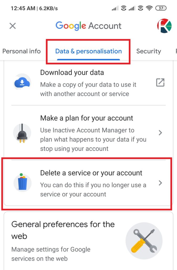 Delete Gmail Account from Android
